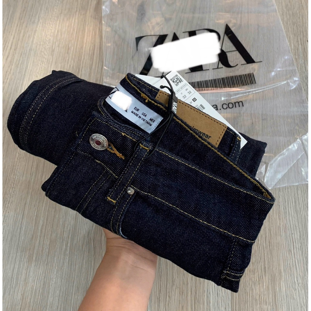Quần suông đứng lưng cao denim navy chỉ bò ZR COBÉ | BigBuy360 - bigbuy360.vn