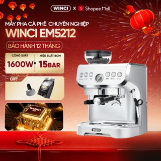 [Bao Gồm VAT] Máy xay hạt và pha cà phê Espresso Winci EM5212, Pha chế nhiều loại cà phê, Bảo hành 1 năm