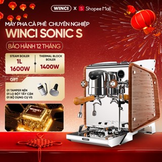 [Bao Gồm VAT] Máy Pha Cà Phê Espresso Winci Sonic S, Áp xuất 20bar, 2 Boilers độc lập, Bảo hành 1 năm