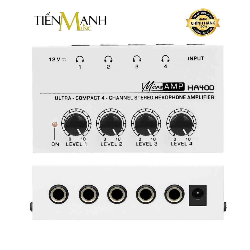 Bộ Khuếch Đại Tai Nghe HA400 4 Cổng 6.35mm Màu Trắng - Bộ Chia, Kích, Đẩy Tăng Cường Âm Thanh Công S