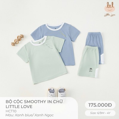 BỘ CỘC TAY VẢI SMOOTHY IN CHỮ LITTLE LOVE [ SIÊU MỀM, MÁT, MỊN CO DÃN VÀ THẤM HÚT TỐT] SZ 6/9M - 4Y (HCT10)