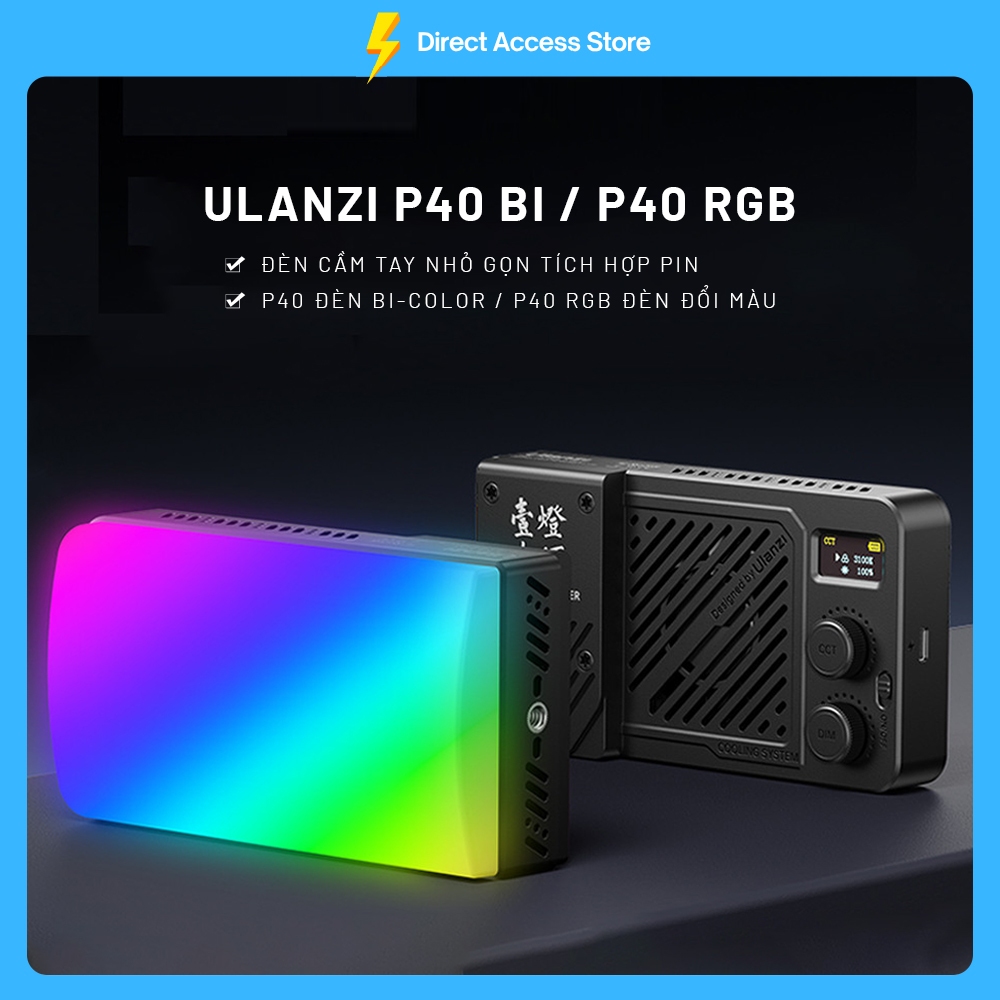 Đèn Pocket Light hỗ trợ quay phim/chụp hình Ulanzi LM-P40 RGB công suất 40W chính hãng