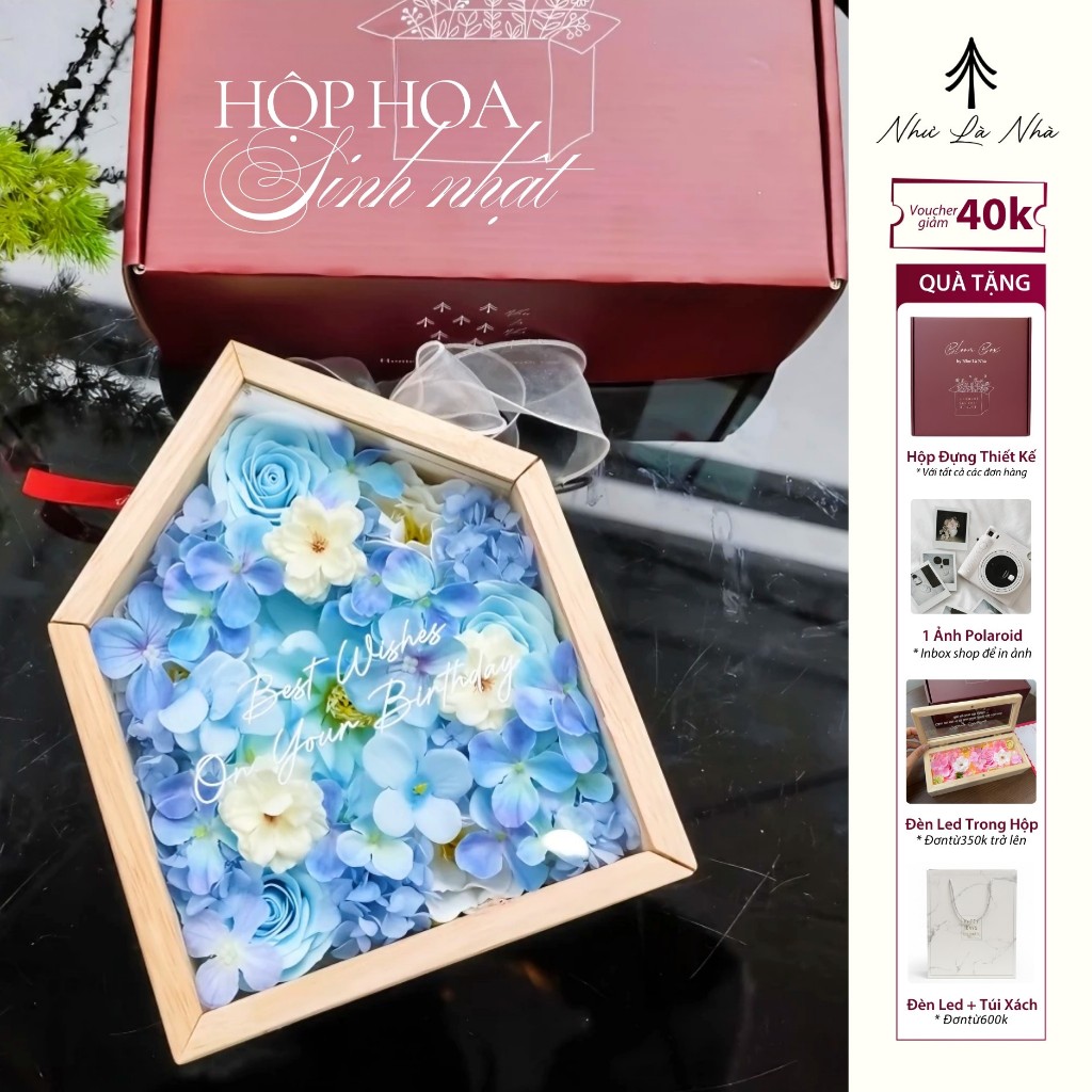 [In ảnh theo yêu cầu] Hộp Hoa Mini Home Bloom Phiên Bản Sinh Nhật | Như Là Nhà Bloom Box