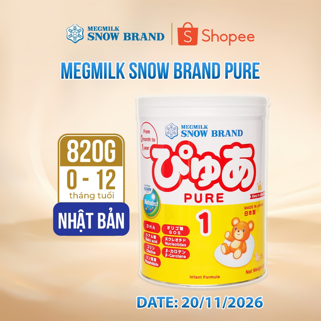Sữa bột Snow Baby Pure nội địa Nhật Bản (Dành cho bé từ 0 - 12 tháng tuổi)  [11/2026]