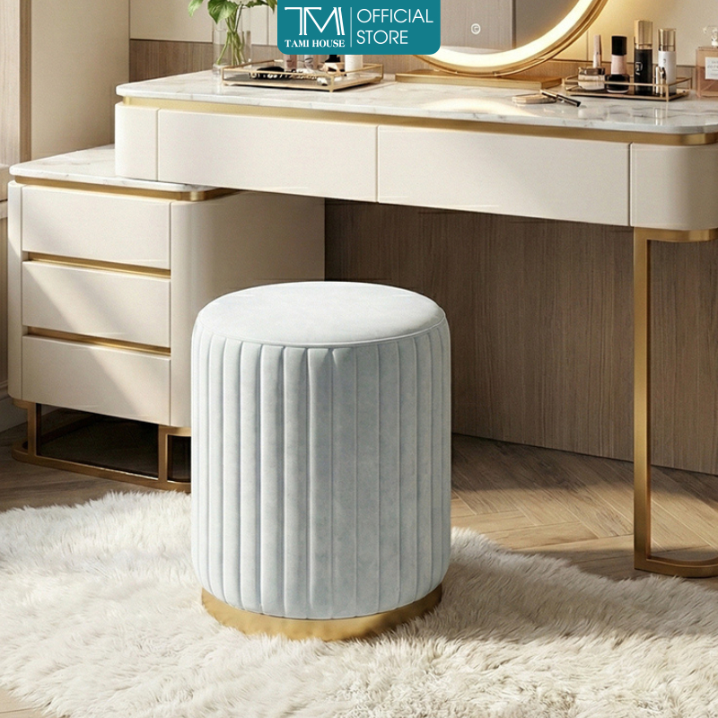 Ghế đôn sofa, ghế bàn trang điểm bọc nỉ nhung cao cấp thương hiệu TAMI - GC45/GC47