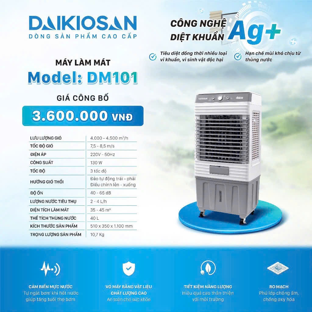 Máy làm mát không khí bằng bay hơi Daikiosan DM101