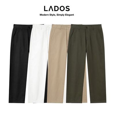 Quần Dài Kaki Nam Form Suông Màu Trơn LADOS- 4196 Vải Dày Dặn Đứng Form, Kiểu Dáng Basic Dễ Phối Đồ Mặc Đi Làm Đi Chơi
