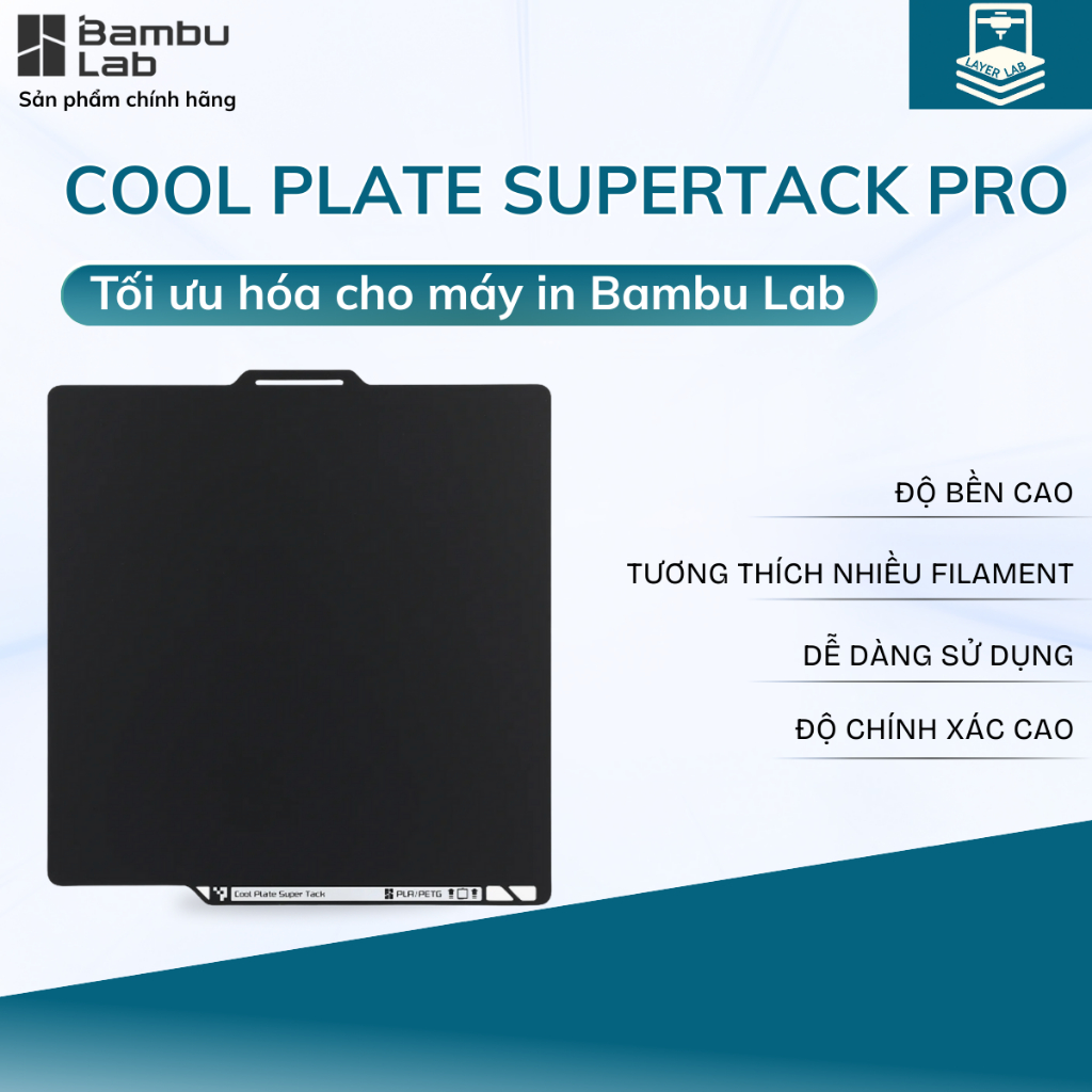 Bambu Cool Plate SuperTack PRO | Tấm Bàn In 3D Chính Hãng Bambu Lab Cho A1/P1/X1C/H2C/H2D/P2S