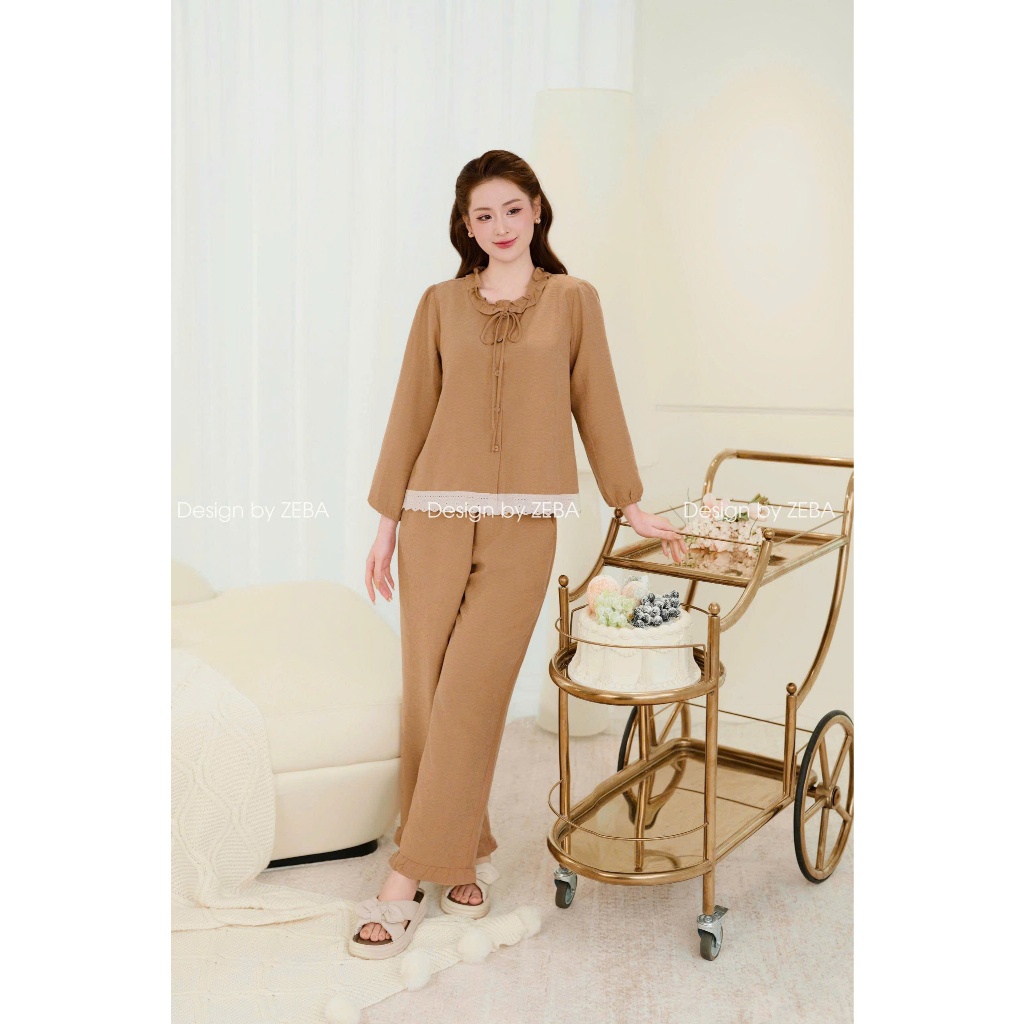 Set đồ nữ ZEBA bộ mặc nhà Buladanh Hàn phối ren M3341