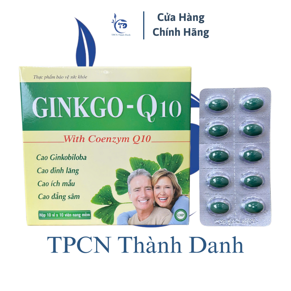 ( 120 Vàng ) Viên Uống GINKGO Q10 120mg, Tăng Cường Tuần Hoàn Máu, Giúp Tăng Cường Trí Nhớ - Hộp 100