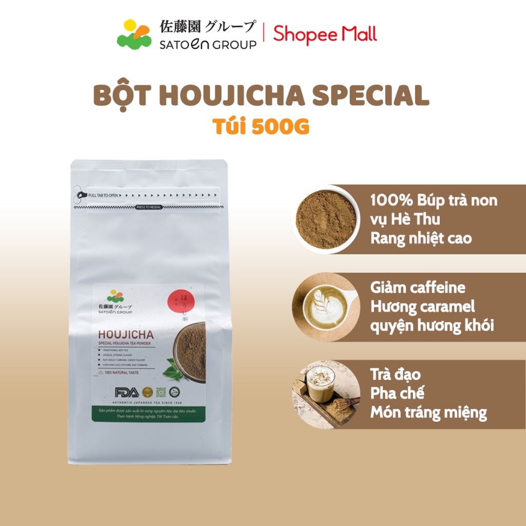 Bột trà Houjicha Special Satoen 500g