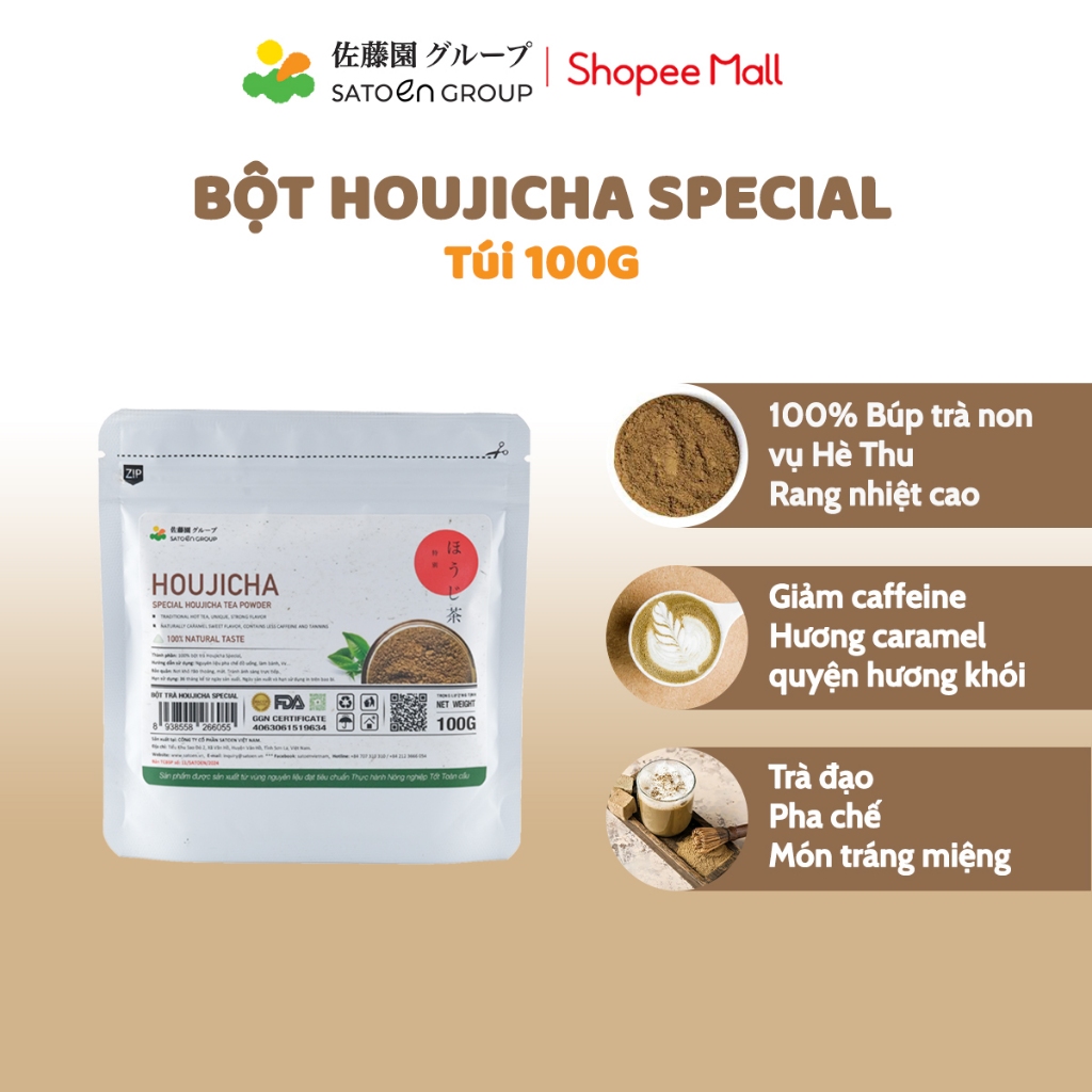 Bột Trà Houjicha Special Satoen 100G -  Satoen Special Houjicha Powder 100G