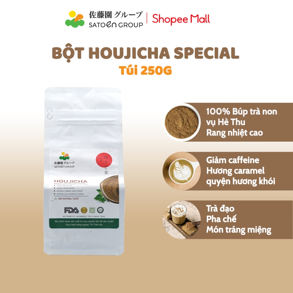 Bột trà Houjicha Special Satoen 250g, Satoen Special Houjicha Tea Powder 250g