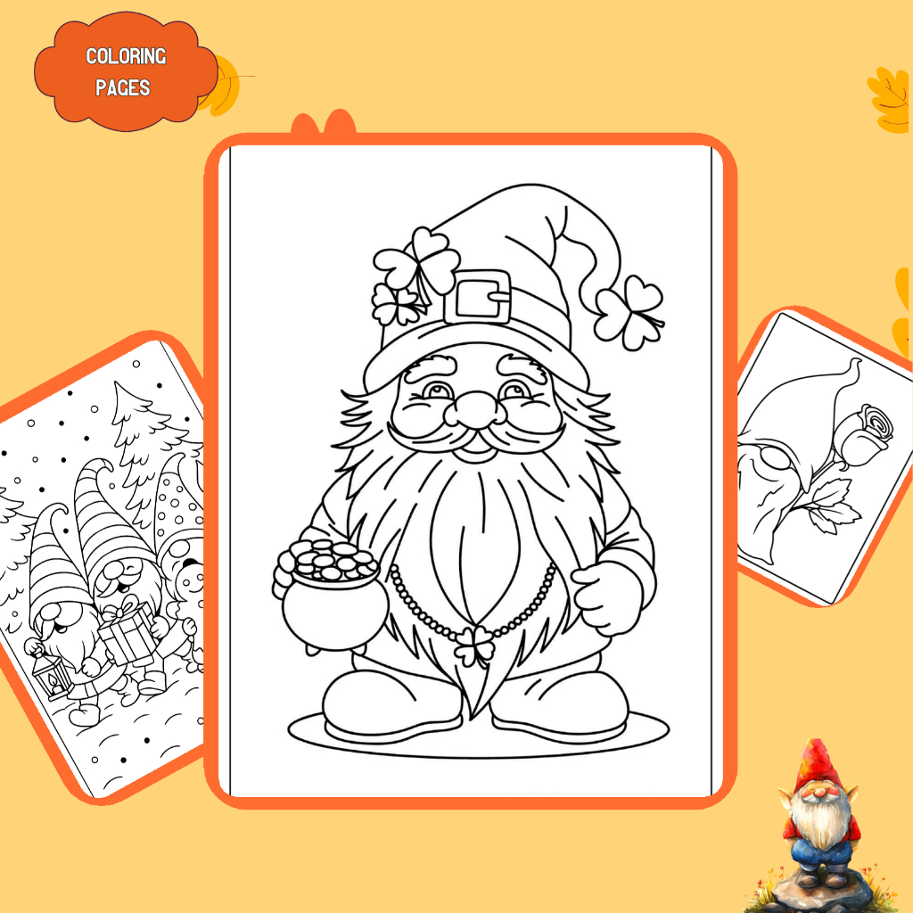 Bộ 50/25/10 tờ tranh tô màu, tranh tập tô cho bé, hình thần lùn Gnome, giấy A4, A5 dày 160gsm GM400D