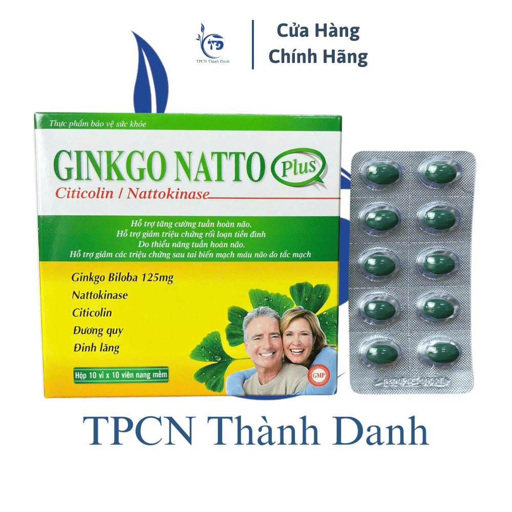 ( 125 PLUS ) Viên Uống GINKGO NATTO PLUS 125mg, Tăng Cường Tuần Hoàn Máu, Giúp Tăng Cường Trí Nhớ - 