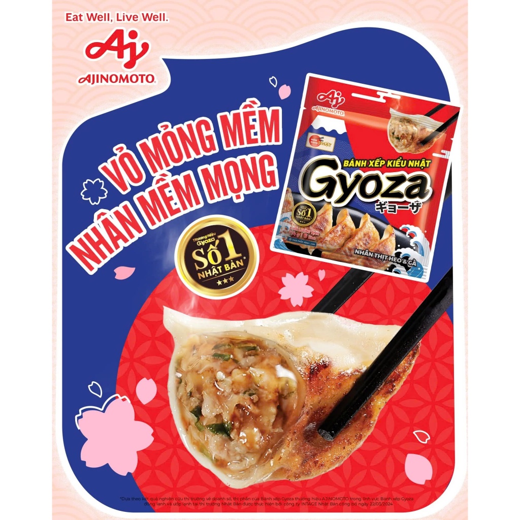 Bánh xếp kiểu Nhật Gyoza Ajinomoto - túi 570gr 30 cái (giao tphcm)