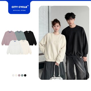 Áo sweater nam nữ đôi mùa thu đông nỉ bông dày Local Brand Chính Hãng City Cycle Áo Sweater Raglan Embossed