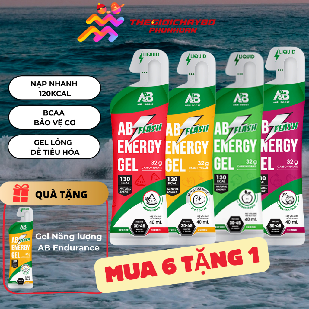[Mua 6 tặng 1] Gel Năng Lượng Chạy Bộ AB NUTRITION AB Dạng Sệt 45g Hỗ Trợ Bền Bỉ Cho Người Chơi Thể 