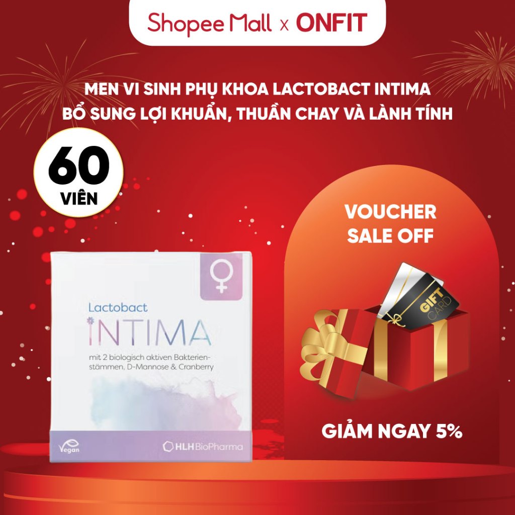 Men Vi Sinh Lactobact Intima (Hộp 30, 60 Viên) Bổ Sung Lợi Khuẩn, Cranberry, D-Mannose | ONFIT