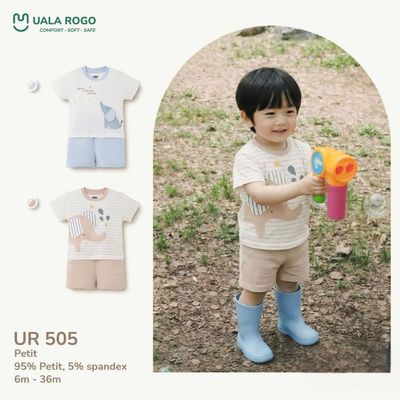 Đồ bộ cho bé Ualarogo cộc tay 6 tháng - 3 tuổi vải Petit mềm mịn co giãn thoáng khí UR 505