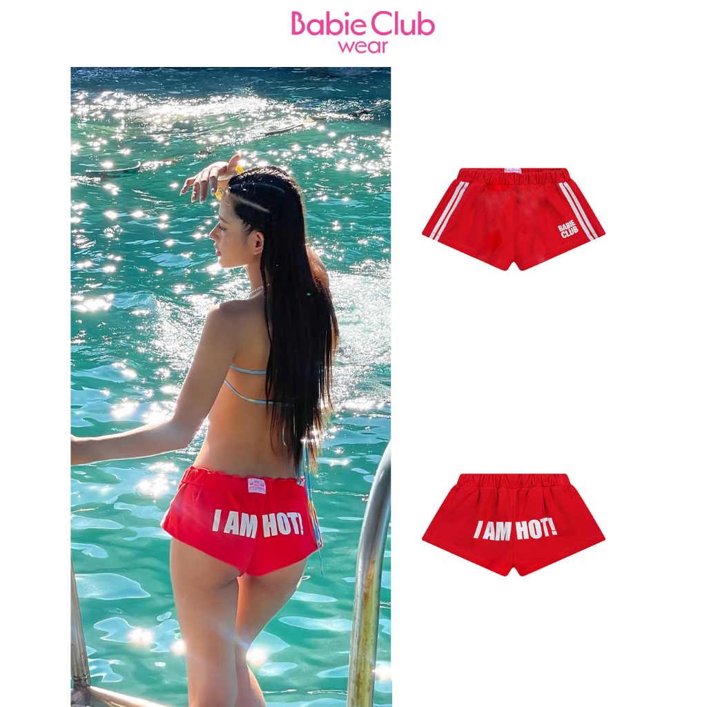 BABIE CLUB | QUẦN SHORT NỮ ĐI BIỂN CẠP THẤP - BABIE SHORT "I AM HOT"