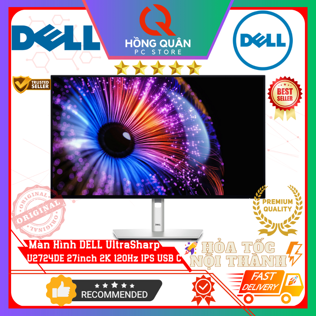Màn Hình DELL UltraSharp U2724DE 27inch 2K 120Hz IPS 5ms Thunderbolt 4 Network RJ45 New - Hàng Chính