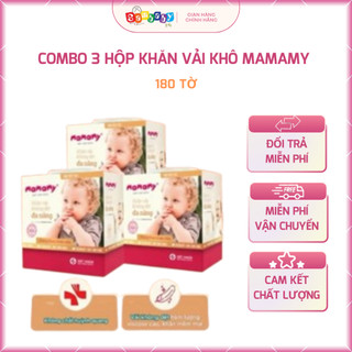Combo 3 hộp khăn khô 180 tờ mamamy