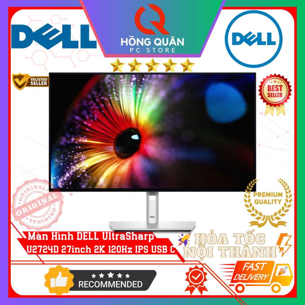 Màn Hình DELL UltraSharp U2724D 27inch 2K 120Hz IPS FHD 5ms DRR TMDS USB TypeC New - Hàng Chính Hãng