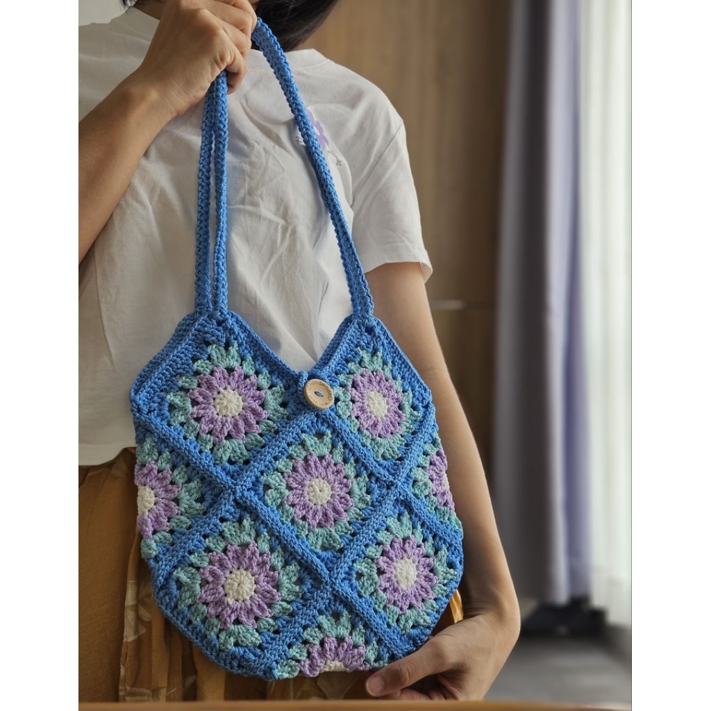 Egreen_Túi ghép ô vuông hoa handmade sẵn nhiều màu