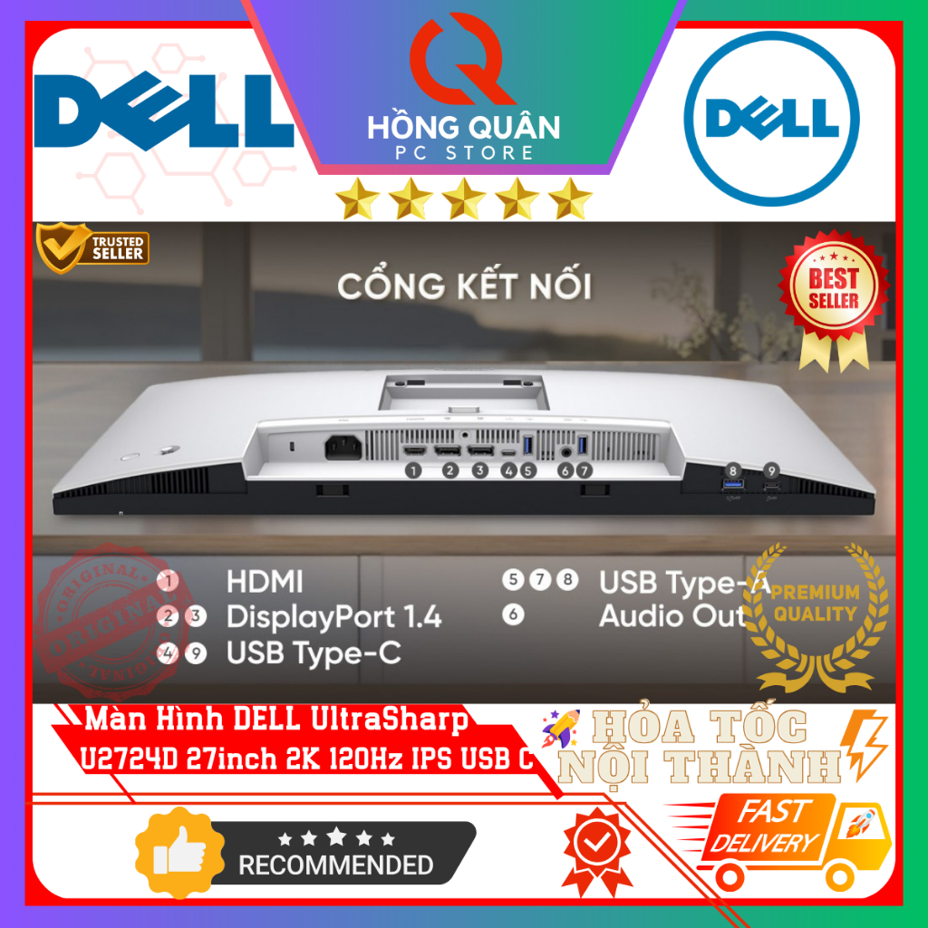 Màn Hình DELL UltraSharp U2724D 27inch 2K 120Hz IPS FHD 5ms DRR TMDS USB TypeC New - Hàng Chính Hãng Bảo Hành 3 Năm | BigBuy360 - bigbuy360.vn