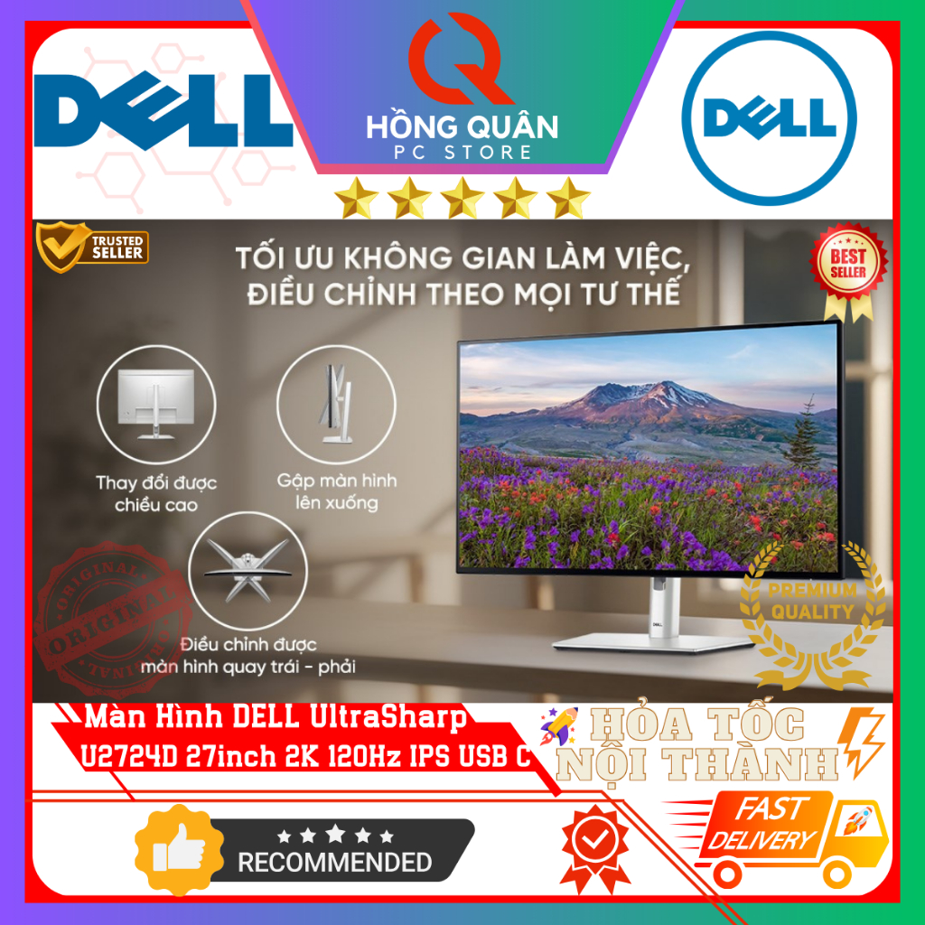 Màn Hình DELL UltraSharp U2724D 27inch 2K 120Hz IPS FHD 5ms DRR TMDS USB TypeC New - Hàng Chính Hãng Bảo Hành 3 Năm | BigBuy360 - bigbuy360.vn