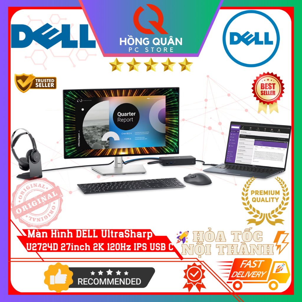 Màn Hình DELL UltraSharp U2724D 27inch 2K 120Hz IPS FHD 5ms DRR TMDS USB TypeC New - Hàng Chính Hãng Bảo Hành 3 Năm | BigBuy360 - bigbuy360.vn