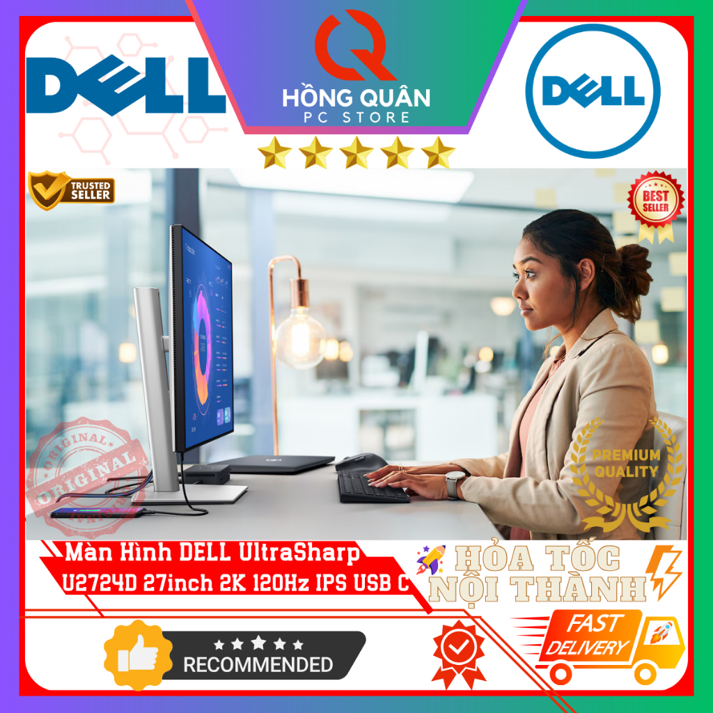 Màn Hình DELL UltraSharp U2724D 27inch 2K 120Hz IPS FHD 5ms DRR TMDS USB TypeC New - Hàng Chính Hãng Bảo Hành 3 Năm | BigBuy360 - bigbuy360.vn