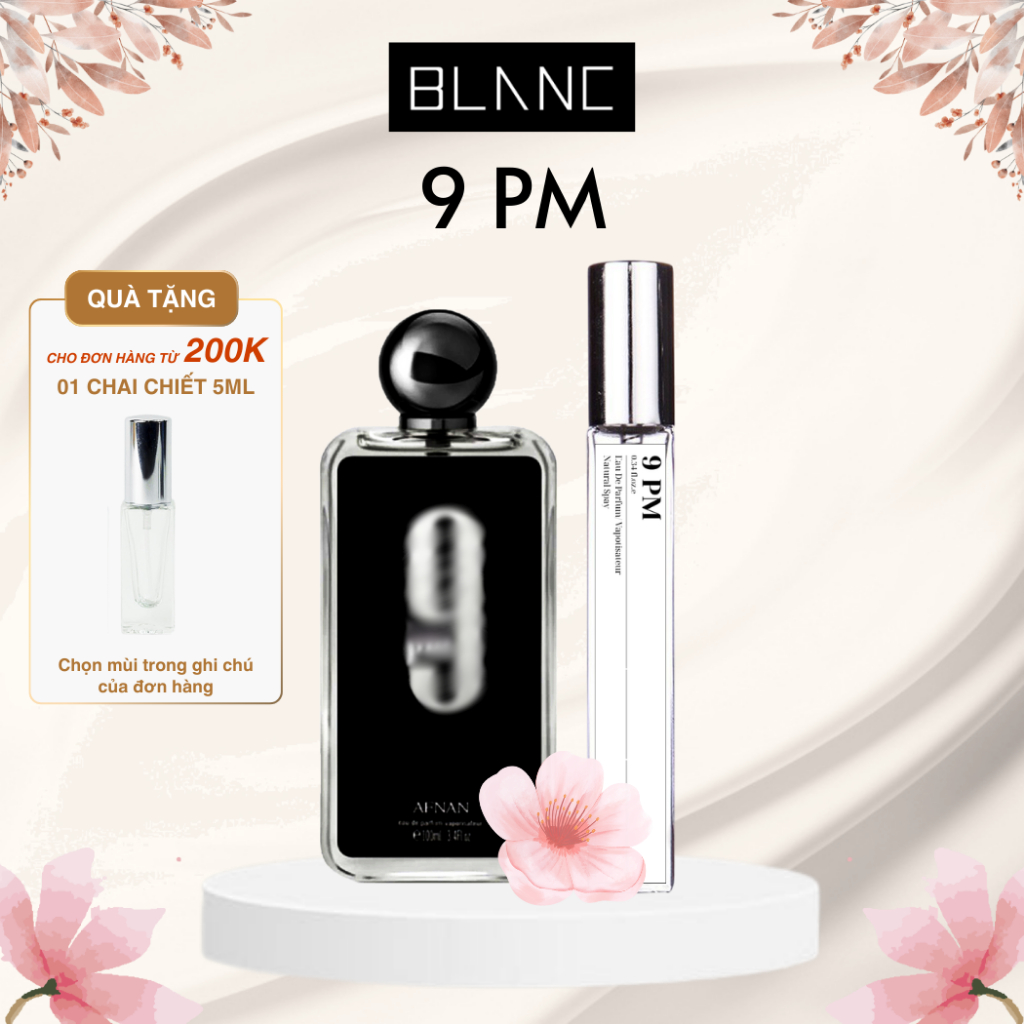 Nước Hoa Nam Chiết 9PM BLANC PERFUME, Dầu Thơm Hương Vani Phương Đông, Mạnh Mẽ, Nam Tính