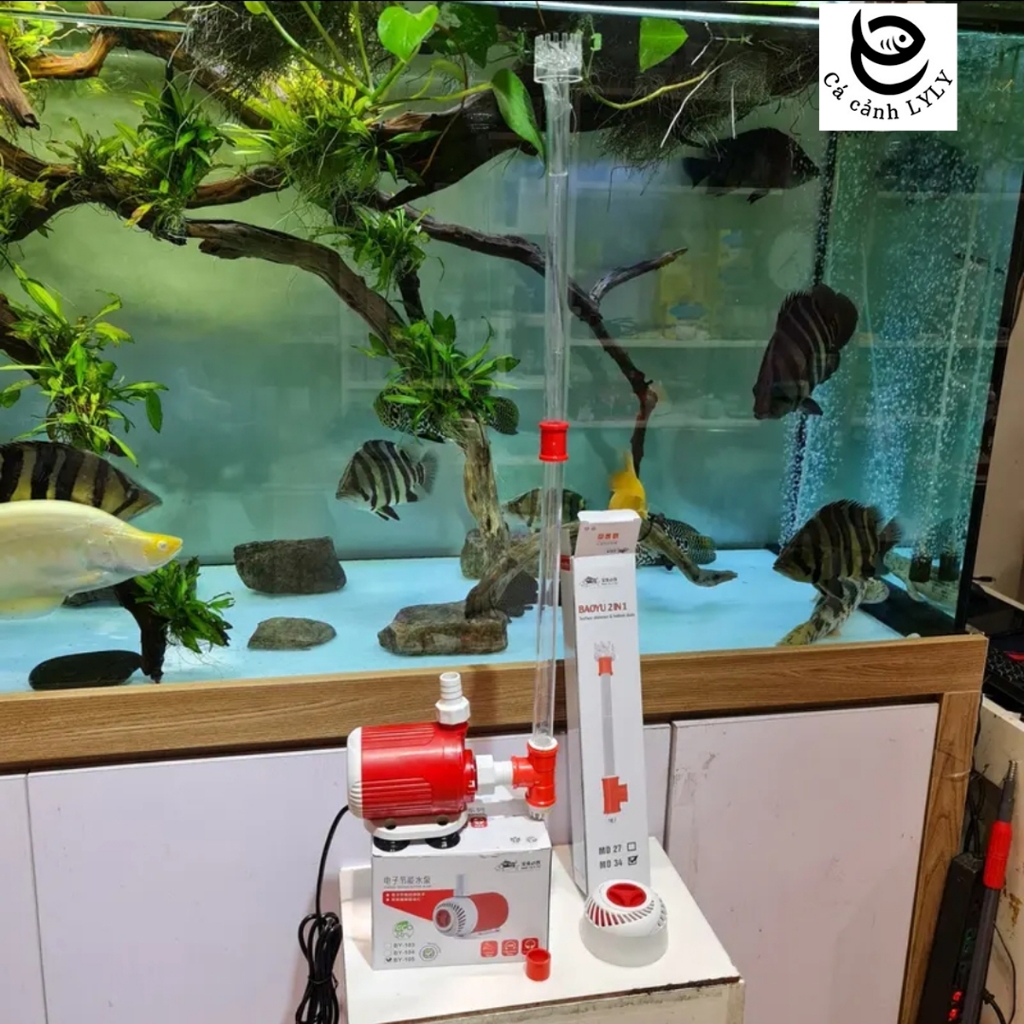 COMBO Máy bơm bể cá BAOYU BY102, BY103, BY104, BY105 + Hút mặt hút đáy Baoyu MD27, MD34