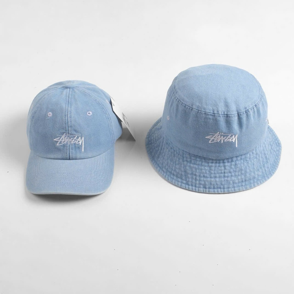 Mũ cặp Stussy, mũ lưỡi trai, nón bucket tai bèo chất vải jean unisex
