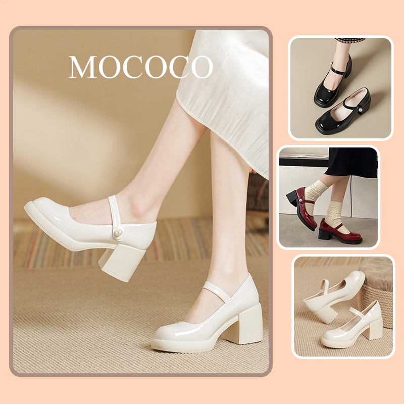 Giày Mary Jane nữ  Giày lolita cao gót tôn dáng hàng dày đẹp da bóng cao cấp đế cao 7cm