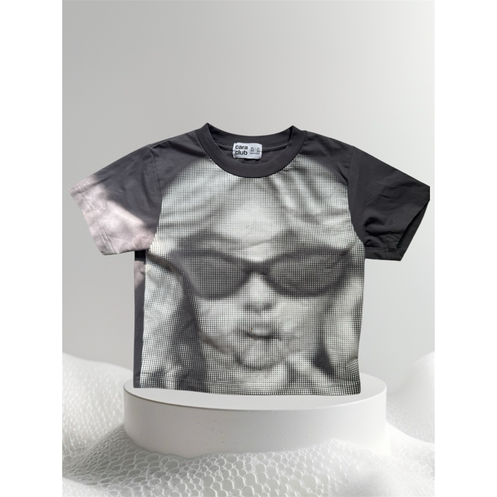 áo thun croptop cara club xám