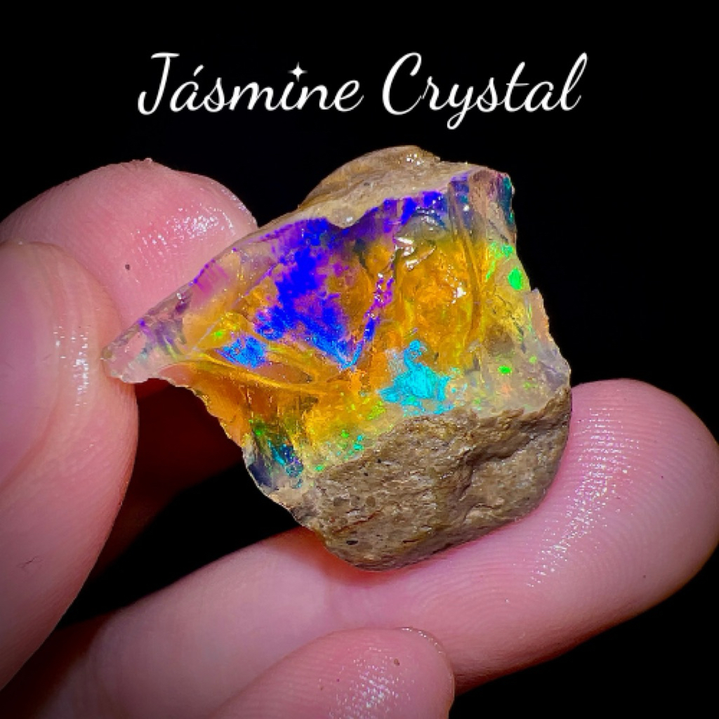 [22 carat] Đá OPAL Thô Jásmine Crystal Sưu Tầm Phong Thuỷ Lửa Cầu Vồng (1 viên duy nhất)