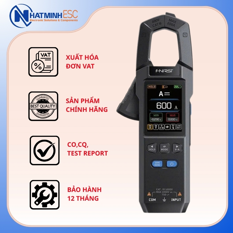 Ampe kìm điện tử FNIRSI DMC-100 (AC/DC 600A, pin sạc)