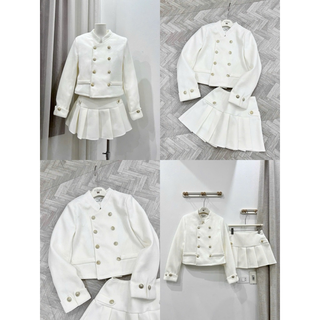 [S2.4279] Set Dạ Vest Phối Chân Váy Xếp Ly 3 Màu Hàng 2 Lớp Dày Dặn | BigBuy360 - bigbuy360.vn