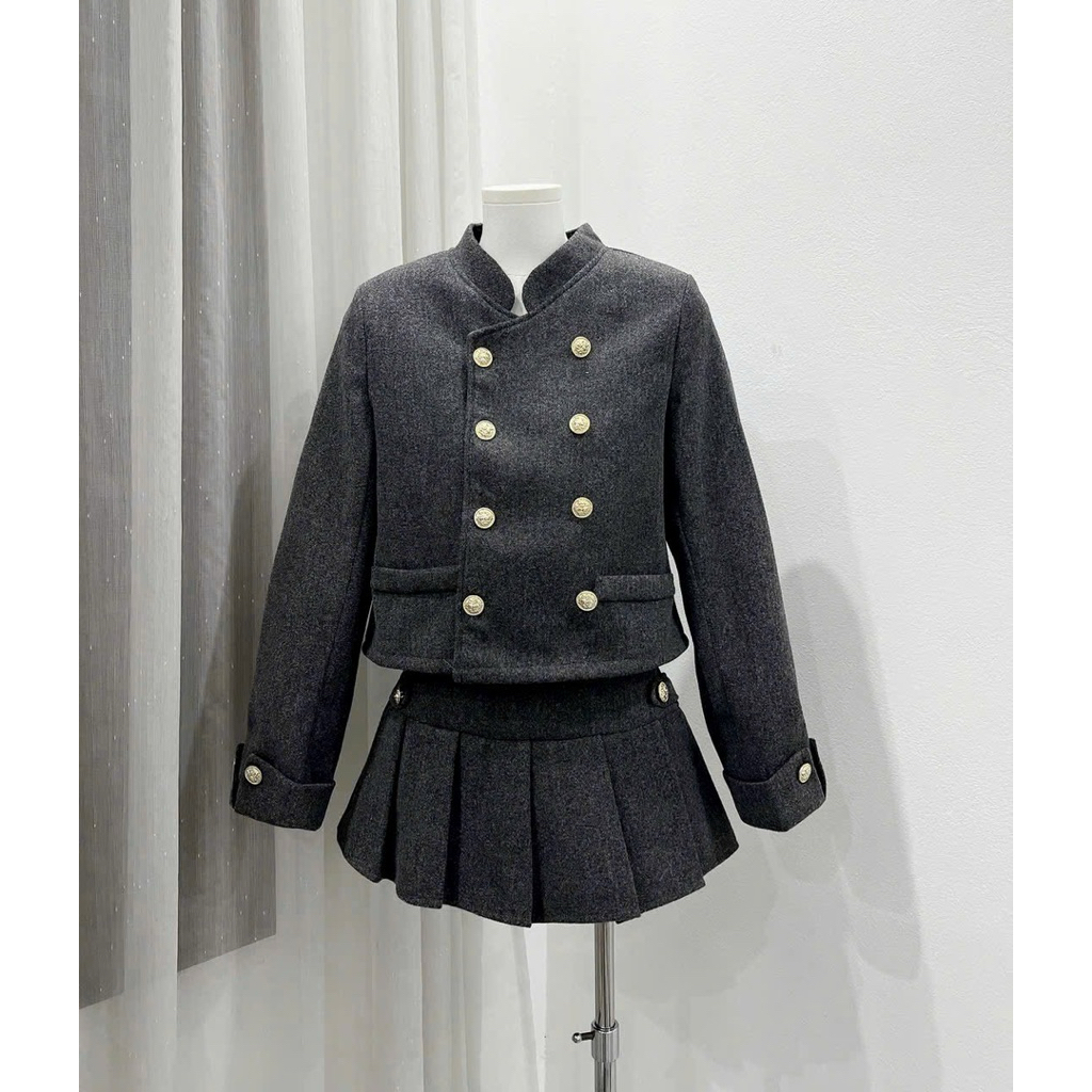 [S2.4279] Set Dạ Vest Phối Chân Váy Xếp Ly 3 Màu Hàng 2 Lớp Dày Dặn | BigBuy360 - bigbuy360.vn