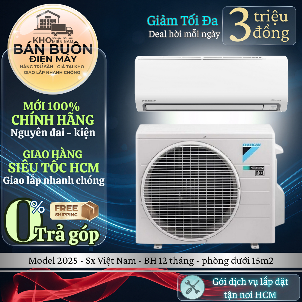 FTKB25ZVMV Máy lạnh Daikin 1 HP Inverter Model 2025 sx Việt Nam FTKB25ZVMV