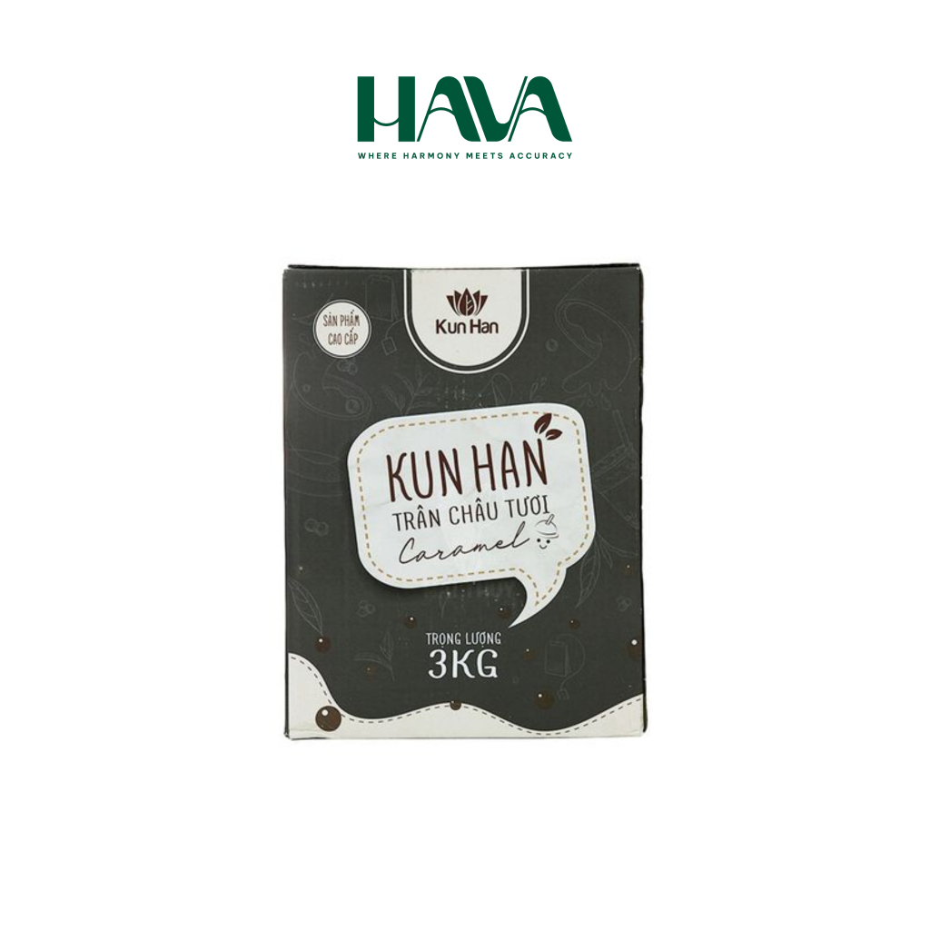 Trân châu caramel KUNHAN túi 3kg | Topping ngon miệng bn