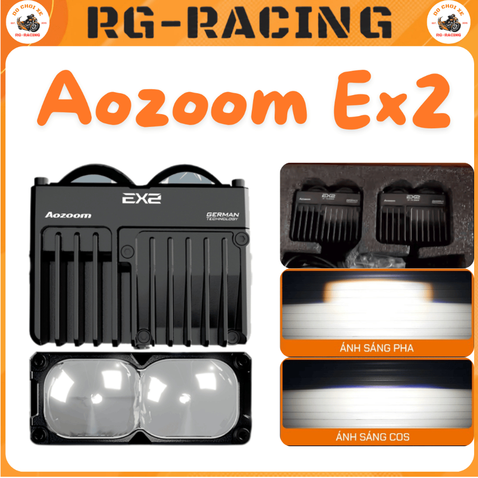 Đèn Trợ Sáng Aozoom Ex2 Extra 2 Single Cup Direct Beam 60W 5000K IP67