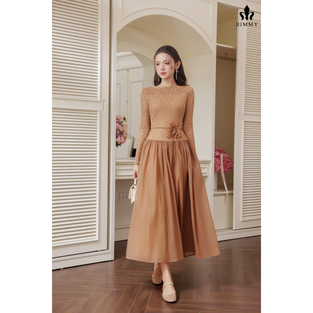 SYDNEY Đầm Ren Hàn Phối Tùng Tơ Vân Thanh Lịch Thời Trang Thiết Kế Rimmy