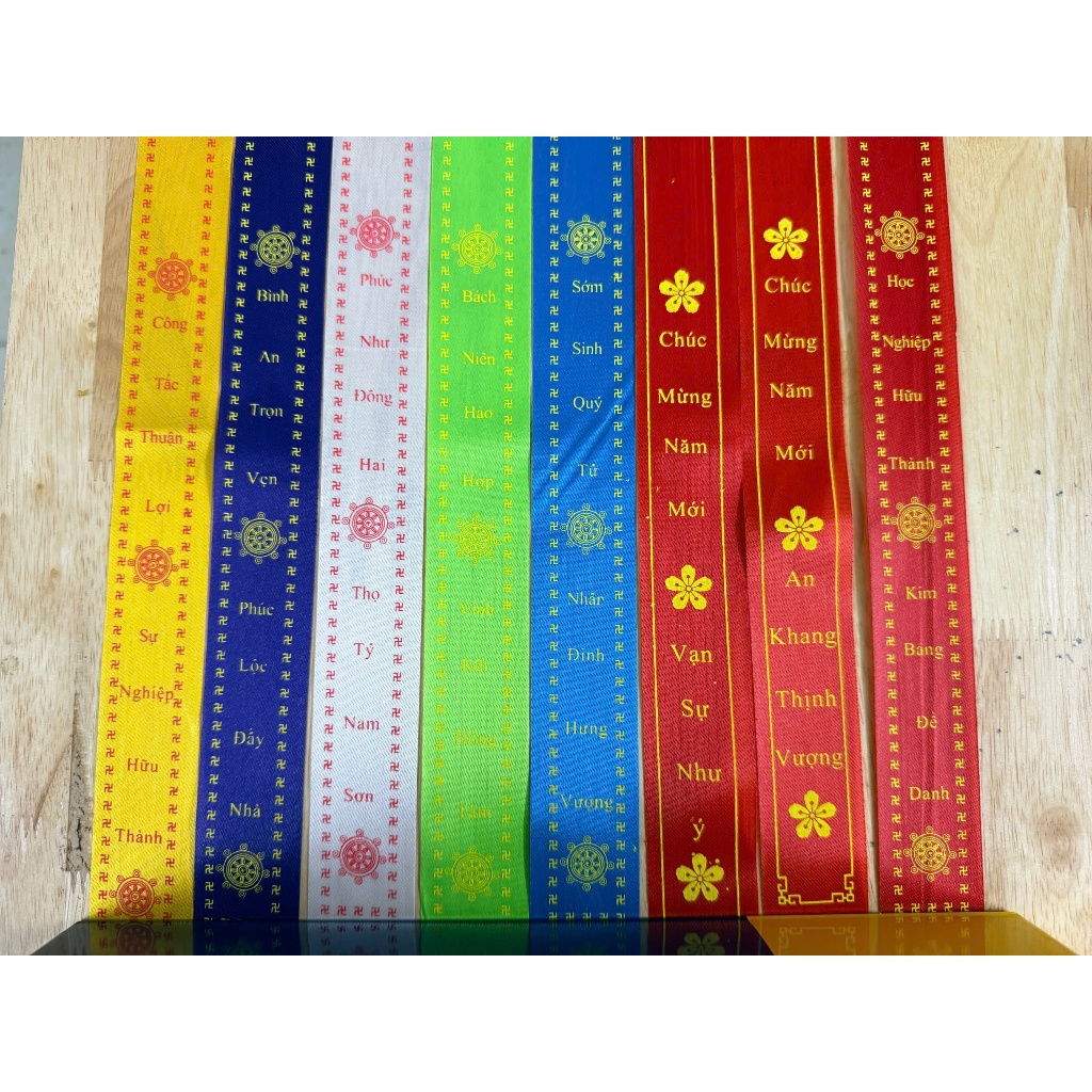 Dây vải ước nguyện chữ VIỆT NAM cọc 100c màu XANH DƯƠNG