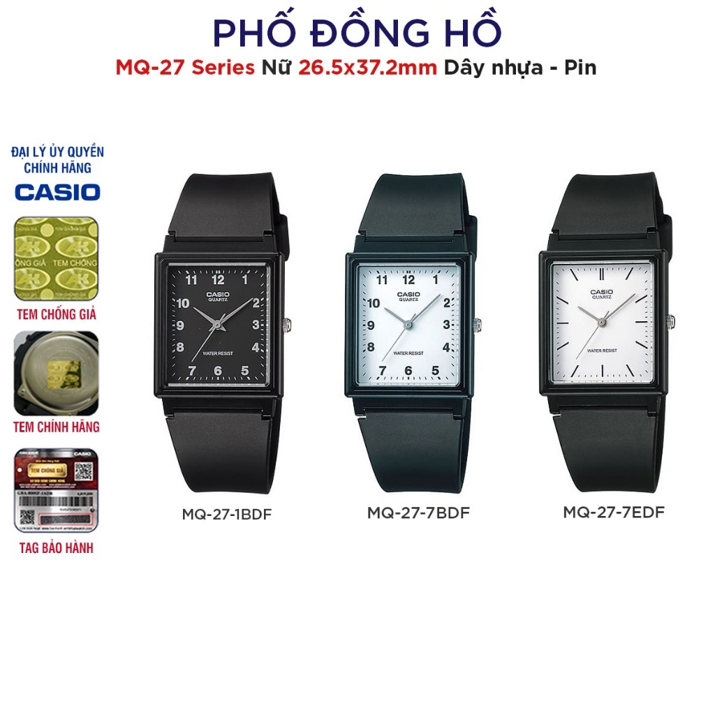 Đồng hồ unisex dây nhựa Casio Anh Khuê Series MQ-27 Chính hãng