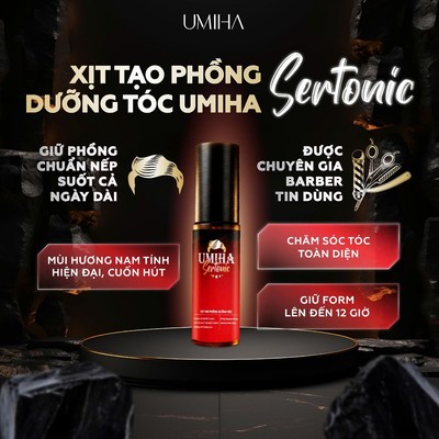 Xịt tạo phồng tóc UMIHA SERTONIC (55ml) - Xịt dưỡng phồng tạo kiểu Barber 5 sao, giữ nếp tự nhiên dưỡng tóc khỏe mạnh