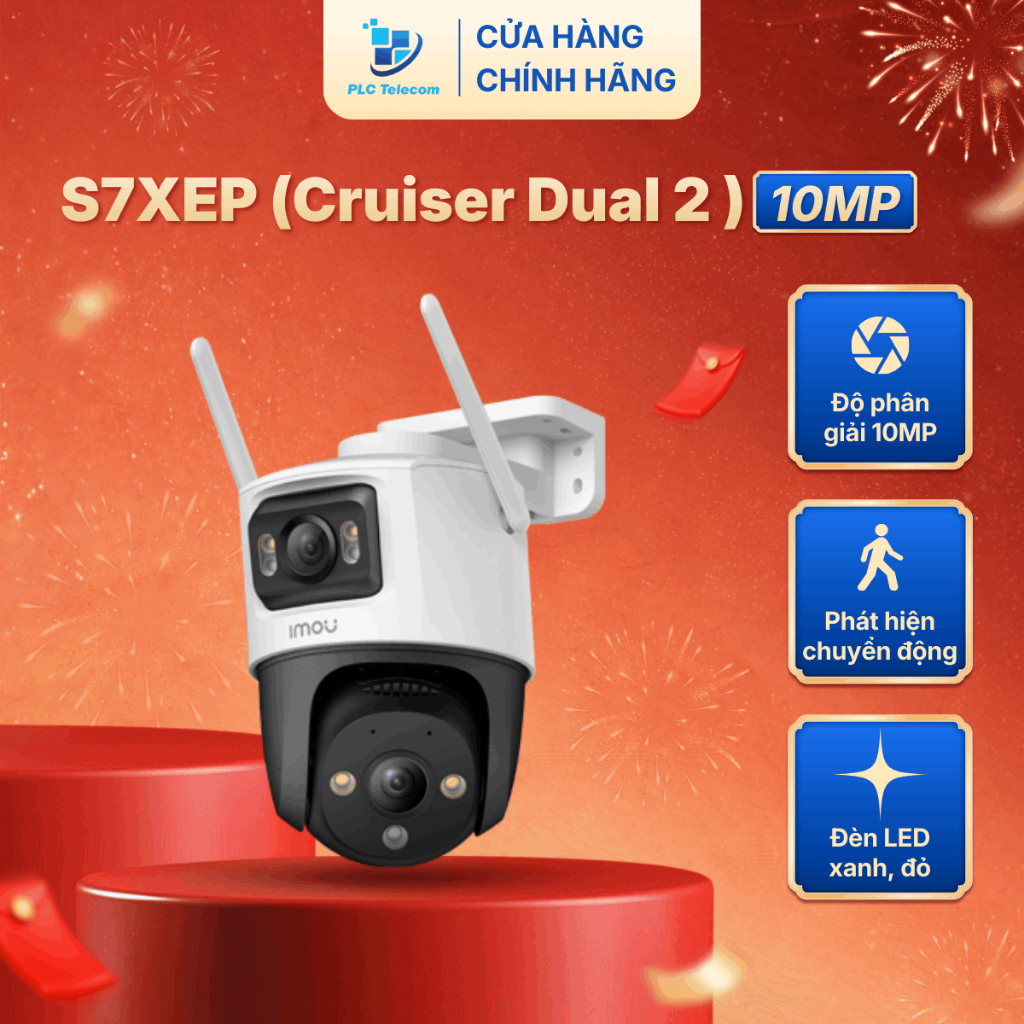[2026] Camera Wifi Ngoài Trời Ống Kính Kép IMOU IPC-S7XEP-10M0WED - Chớp Xanh Đỏ | PLC TELECOM